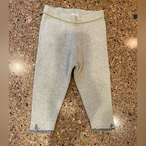 Zara Green  Heather Knit Girls' Leggings with Ruffle Trim